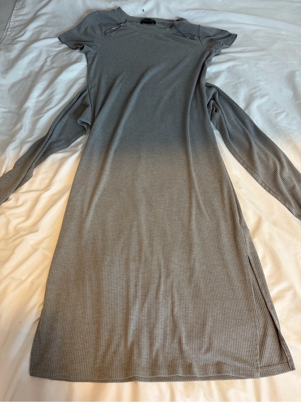 Rachel Zoe Gray Midi Tie-Waist Dress